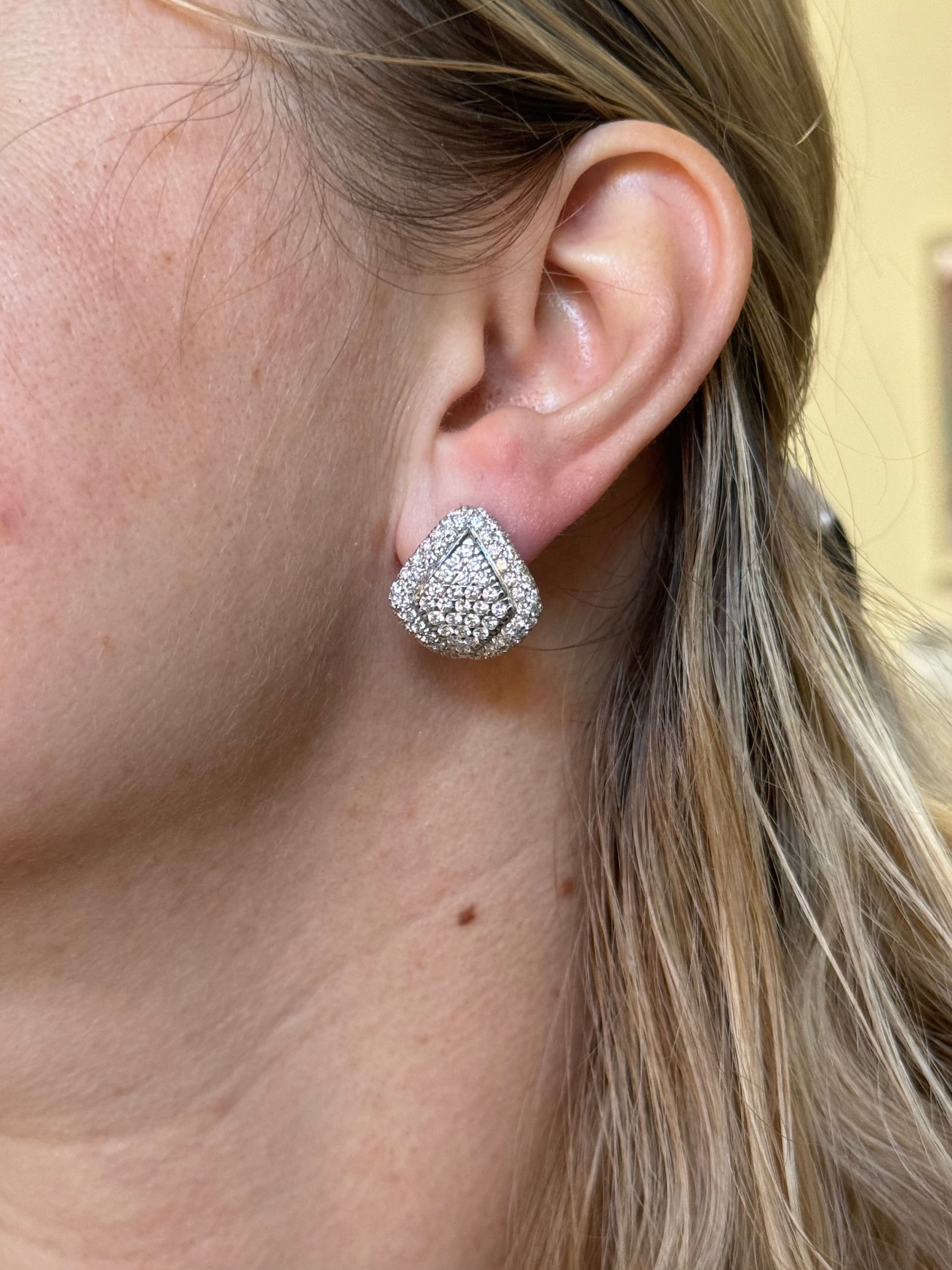 Damiani 4.69ctw Diamond White Gold Earrings