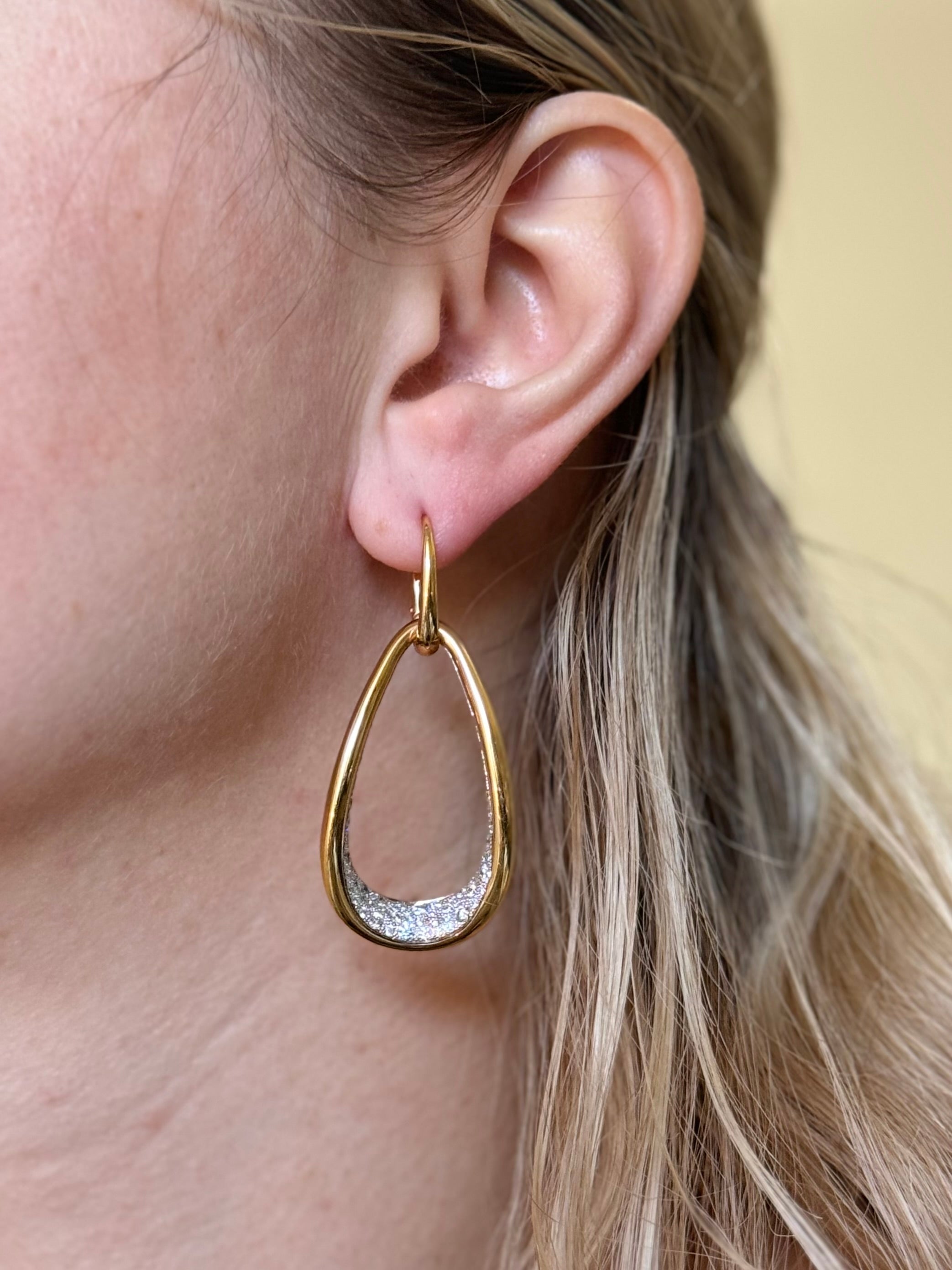 Pomellato Capri Blue Ceramic Amethyst Rose Gold Earrings