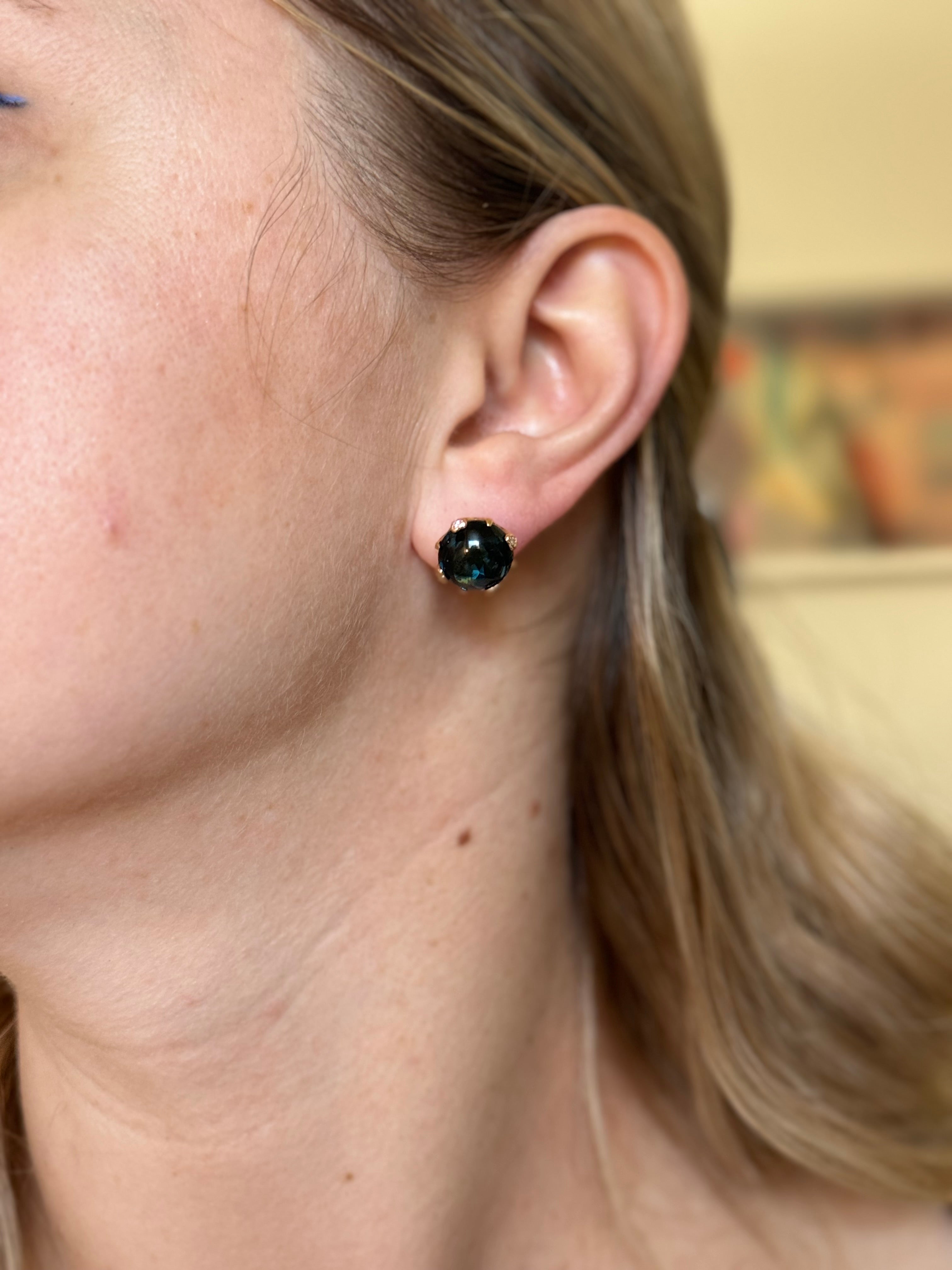 Pasquale Bruni Sissi London Blue Topaz Diamond Rose Gold Earrings