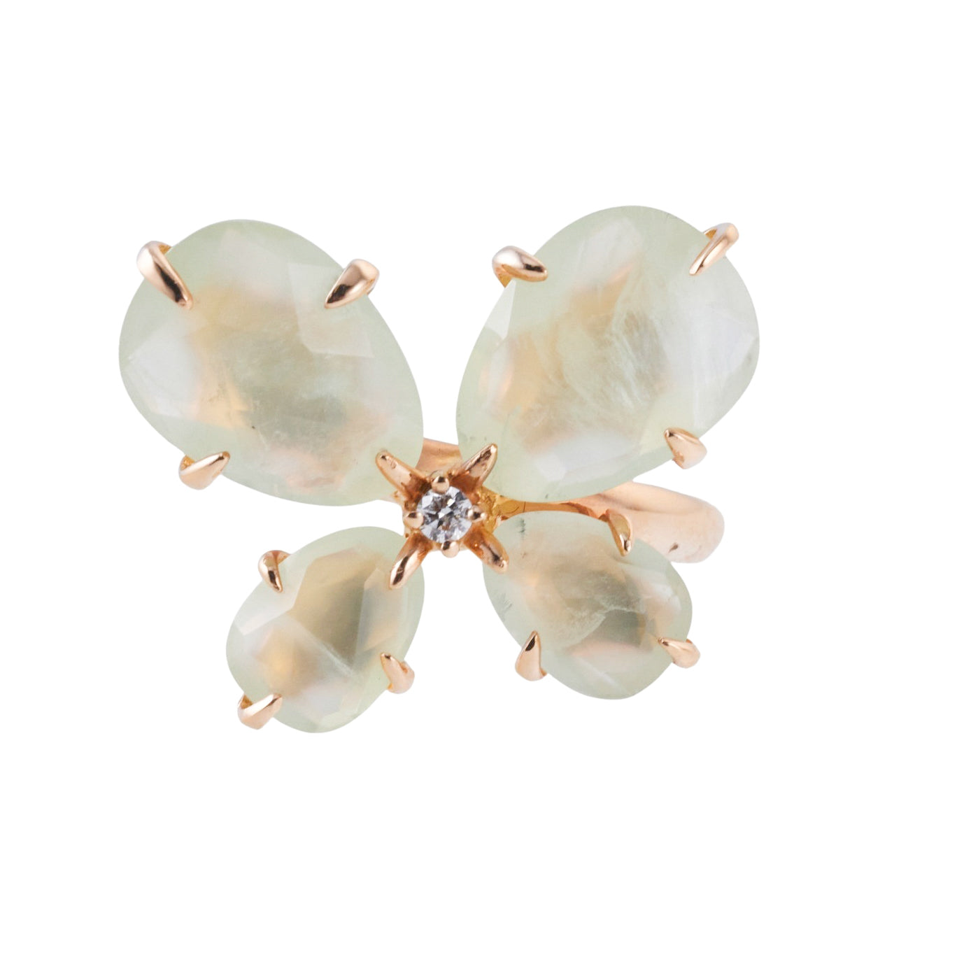 Mimi Milano Mila Prehnite Diamond Butterfly Ring