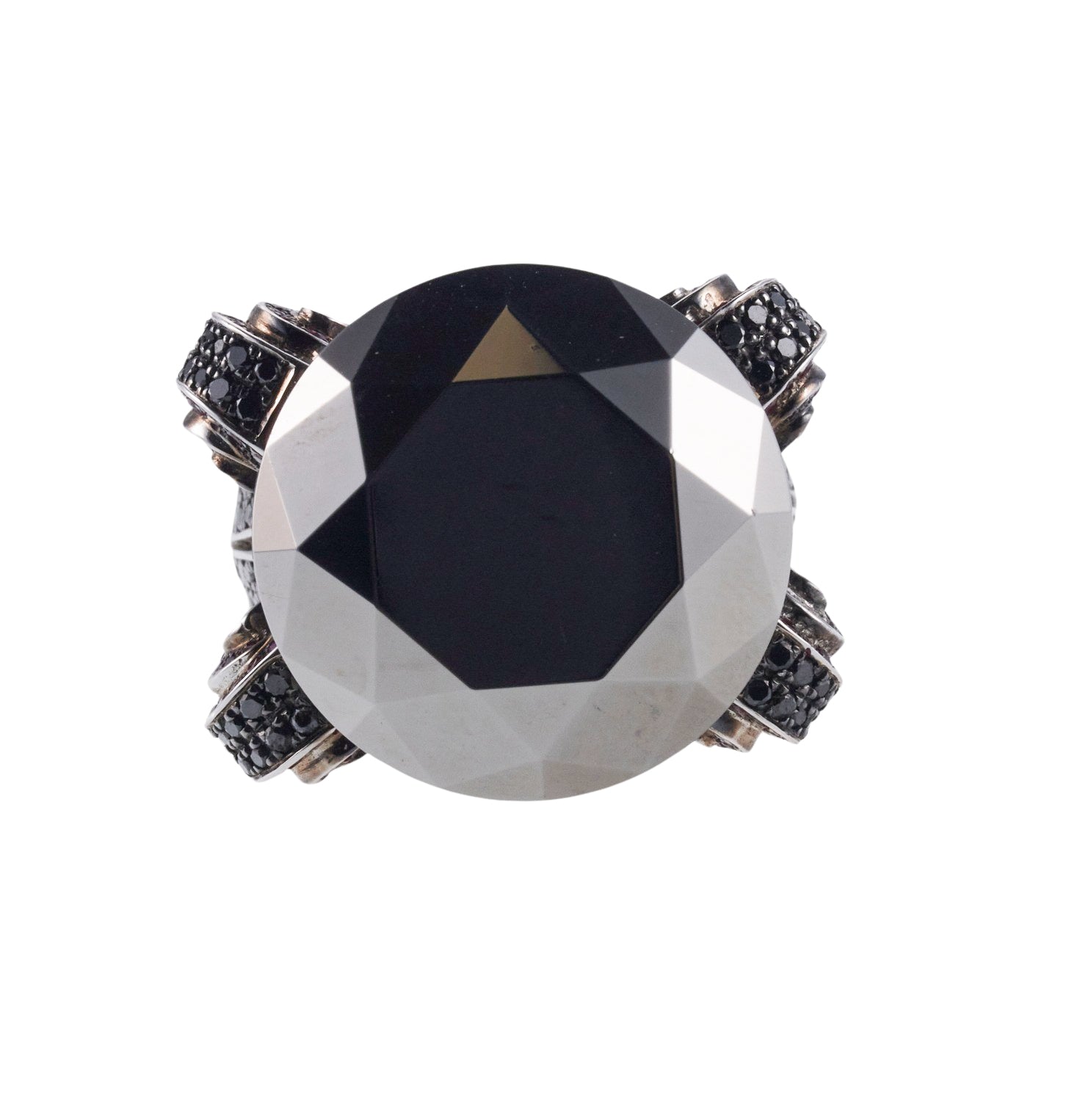 Chopard Black Diamond Ruby Gold Cocktail Ring