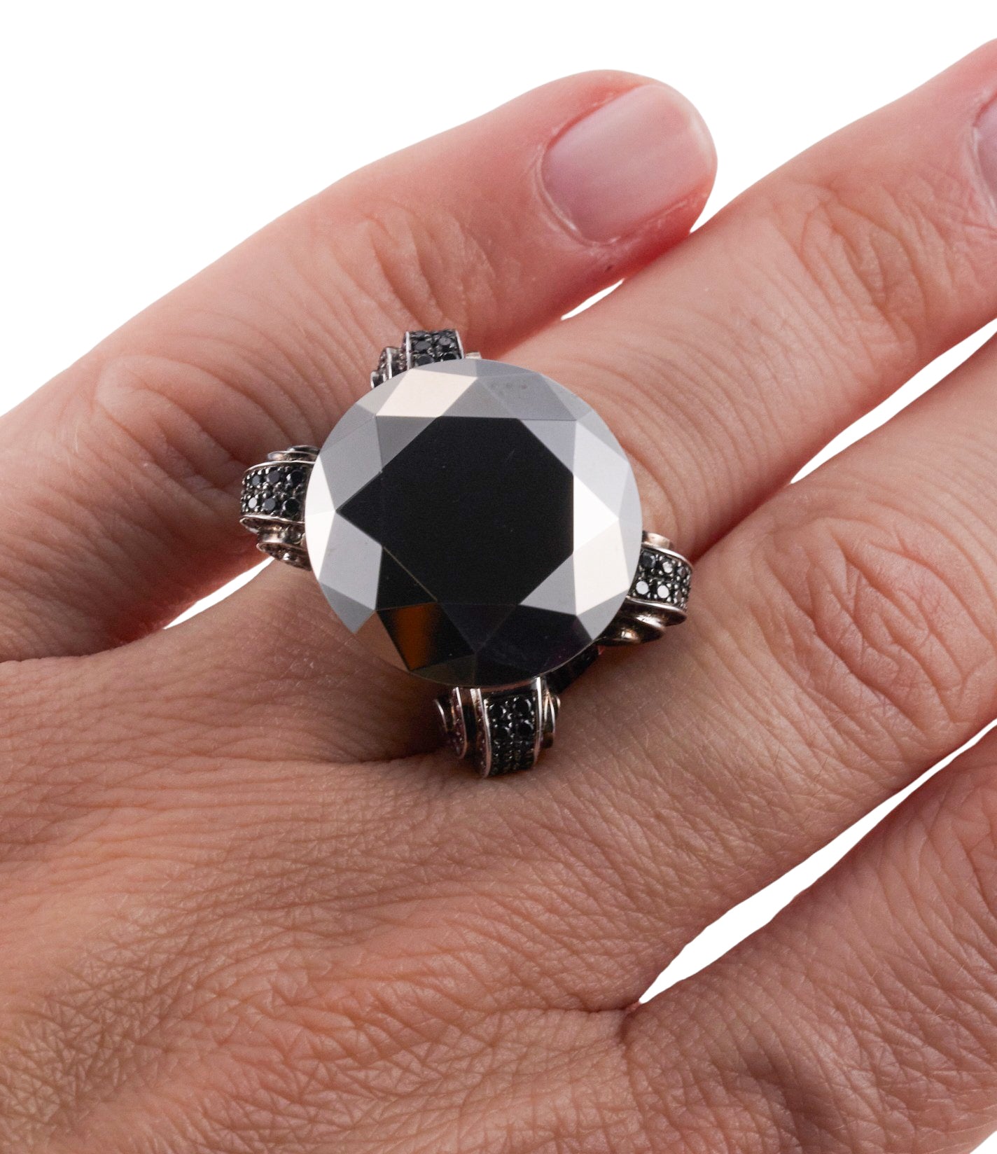 Chopard Black Diamond Ruby Gold Cocktail Ring