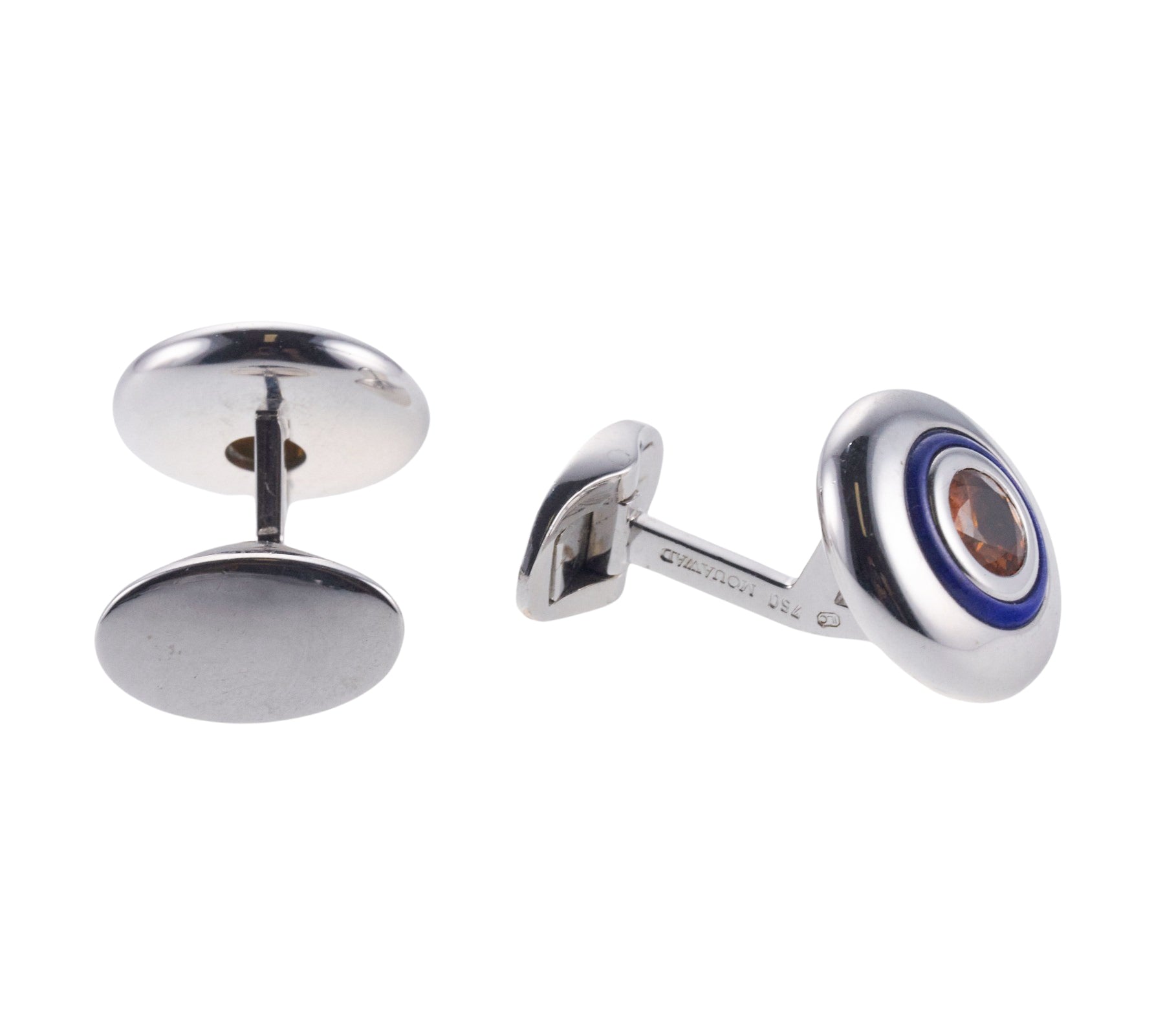 Mouawad Yellow Sapphire Lapis Gold Cufflinks