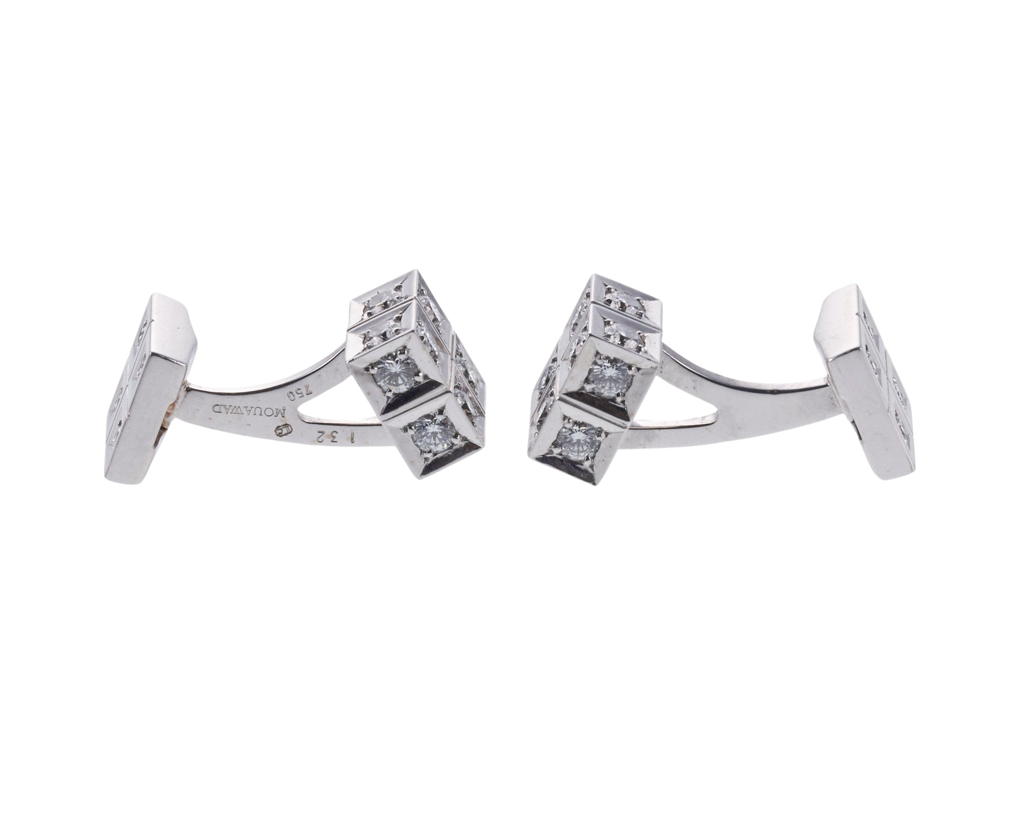 Mouawad Diamond Gold Cufflinks