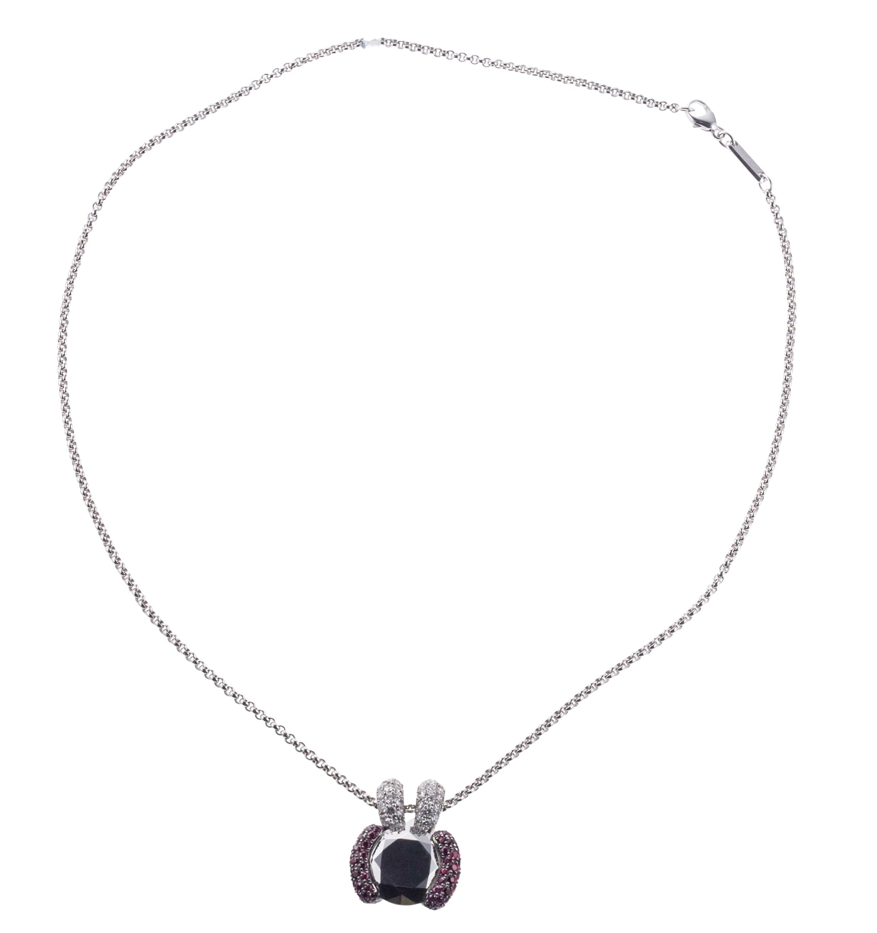 Chopard Ruby Hematite Gold Pendant Necklace