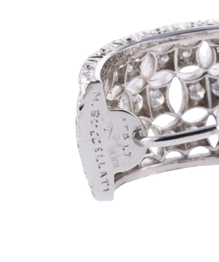 Mario Buccellati Diamond Gold Oval Hoop Earrings