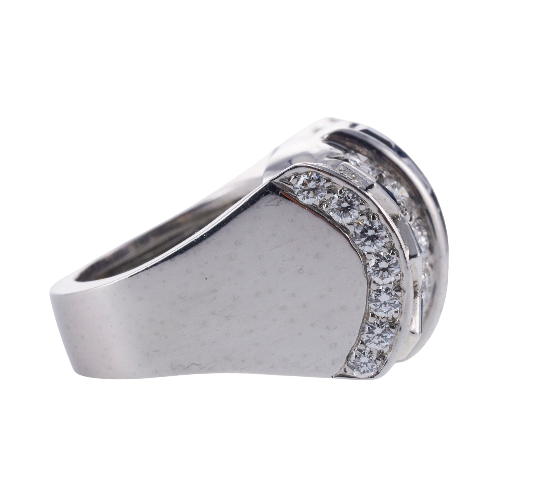 1980s David Webb Gold Platinum Diamond Sapphire Cocktail Ring