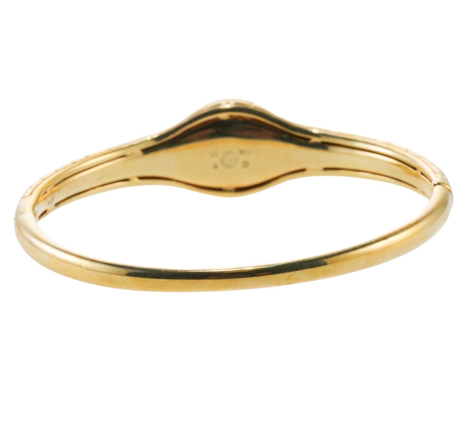Asch Grossbardt Inlay Mother of Pearl Coral Crystal Gold Bangle Bracelet