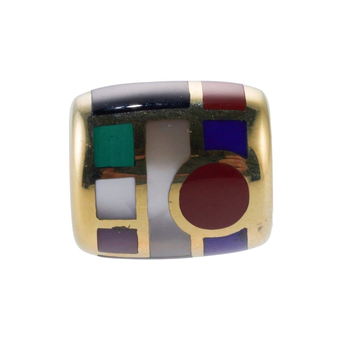 Asch Grossbardt Gemstone Inlay Diamond Barrel Slide Pendant