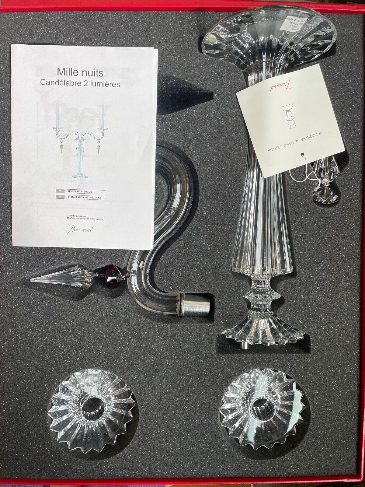 Baccarat Mille Nuits Candelabra 2 Light