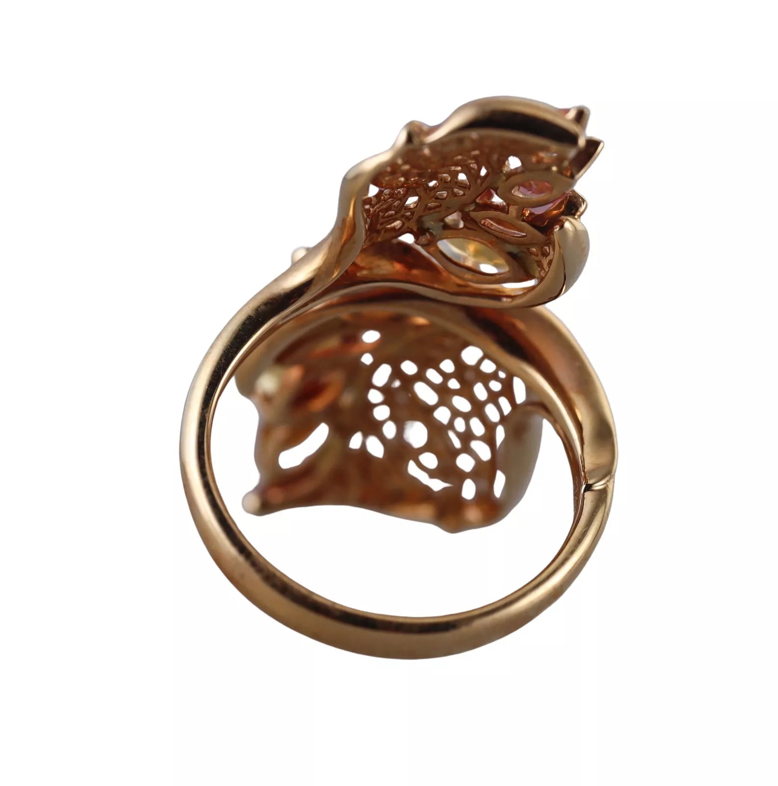 Carrera y Carrera Doble Hoja Diamond Gold Ring
