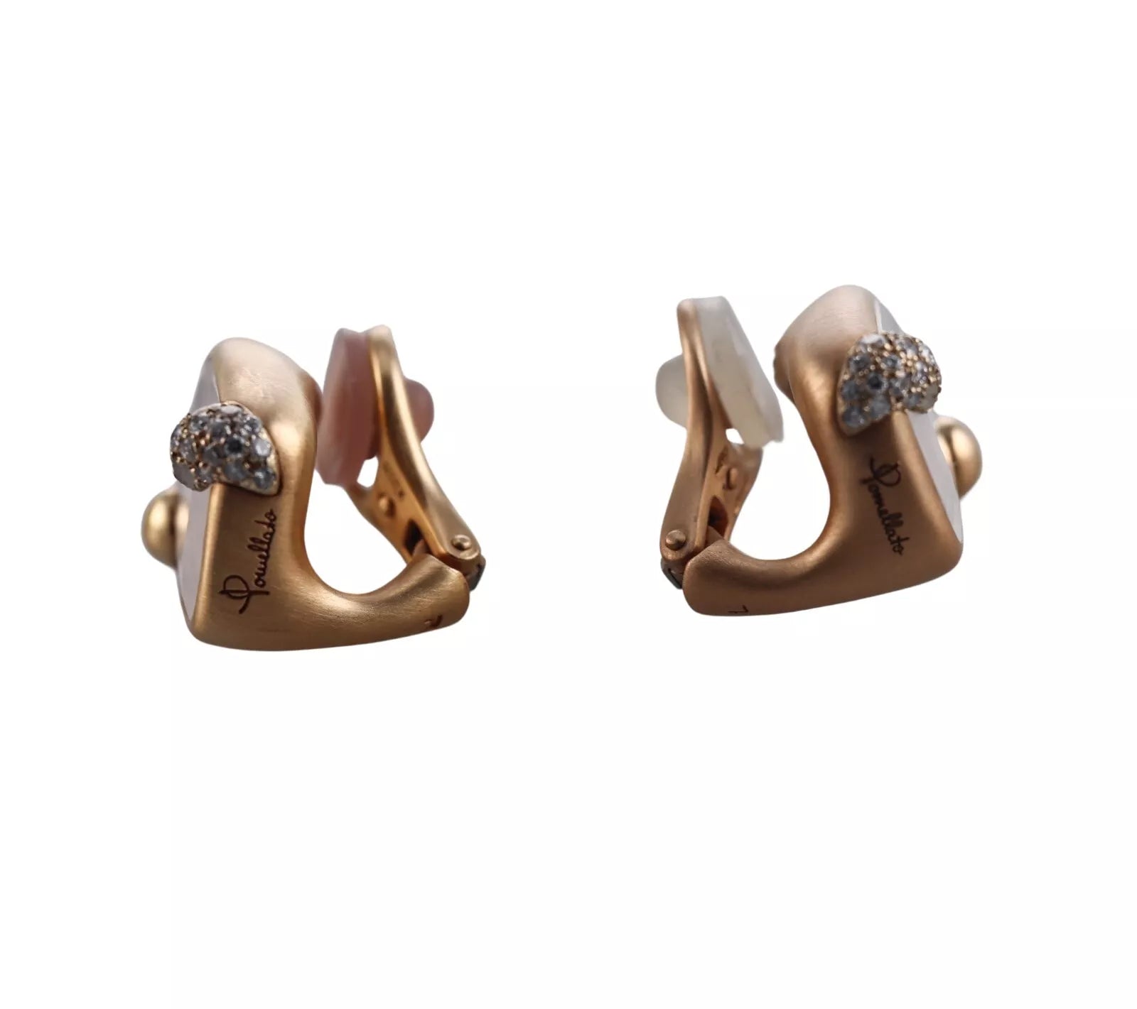 Pomellato Ritratto Gold Quartz Diamond Earrings