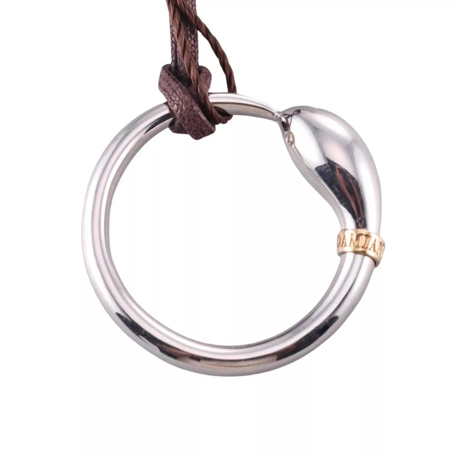 Damiani Infinito 18k Gold Diamond Snake Pendant Cord Necklace