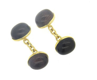 Trianon Wood 18k Gold Cufflinks - Oak Gem