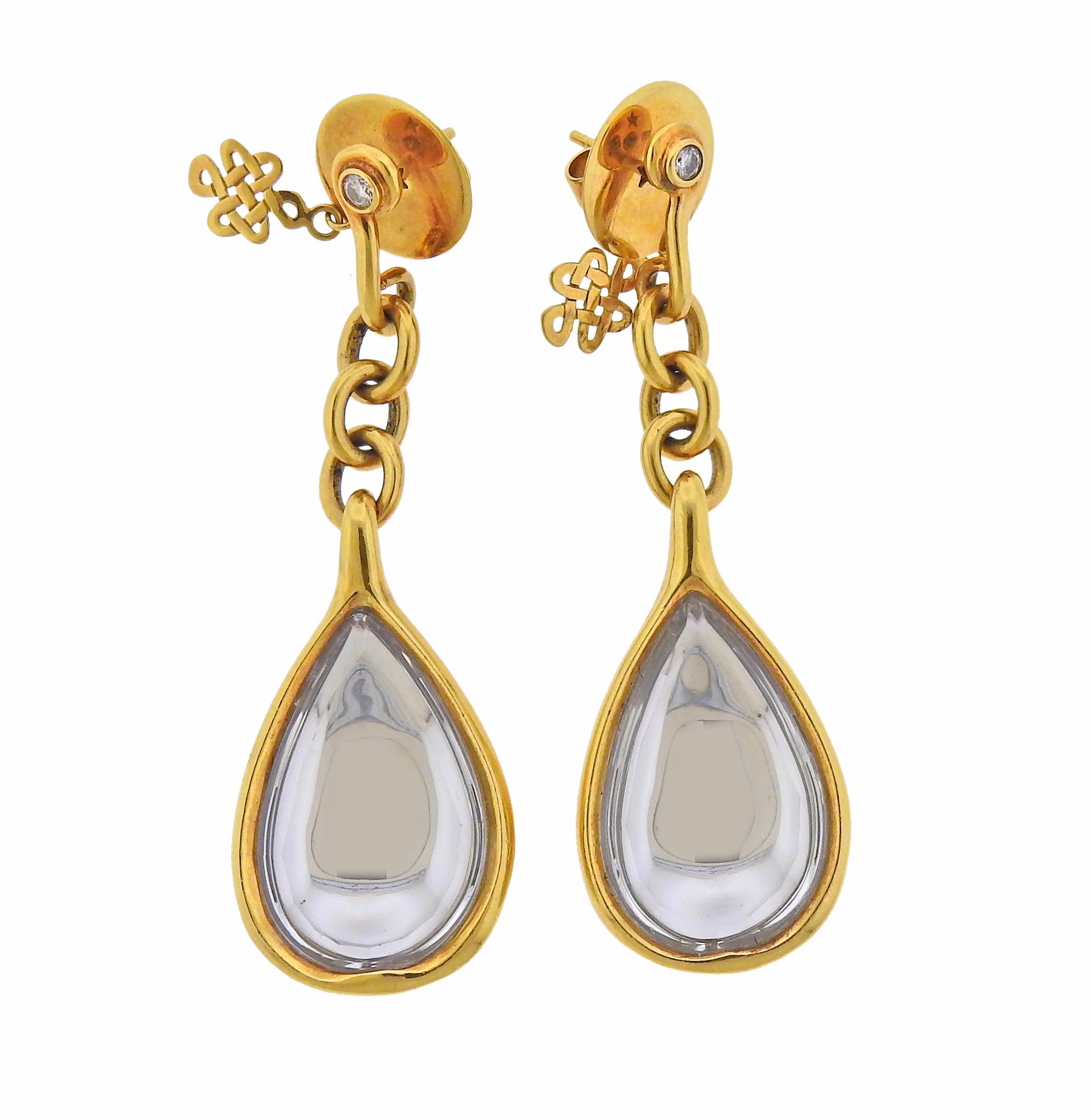 H. Stern DVF Life Harmony Freedom Gold Diamond Crystal Earrings - Oak Gem