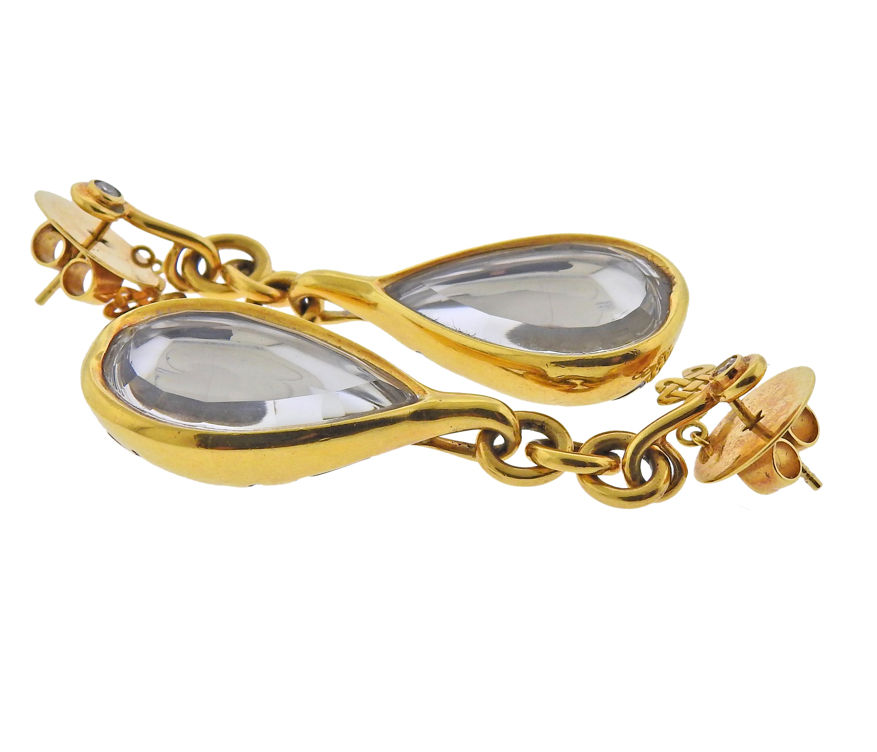 H. Stern DVF Life Harmony Freedom Gold Diamond Crystal Earrings - Oak Gem