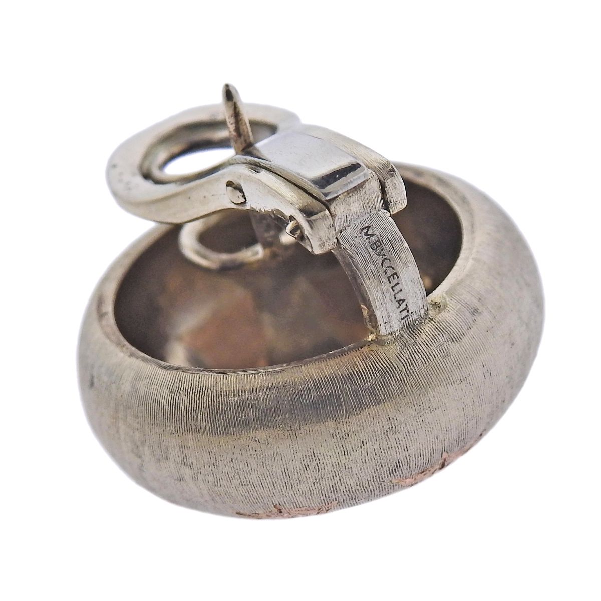 Buccellati Macri Rose White Gold Button Earrings
