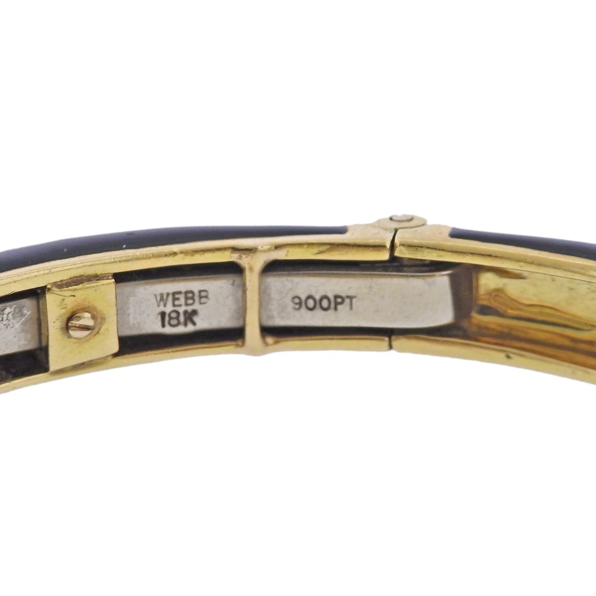 David Webb Vintage Platinum Gold Enamel Diamond Bracelet