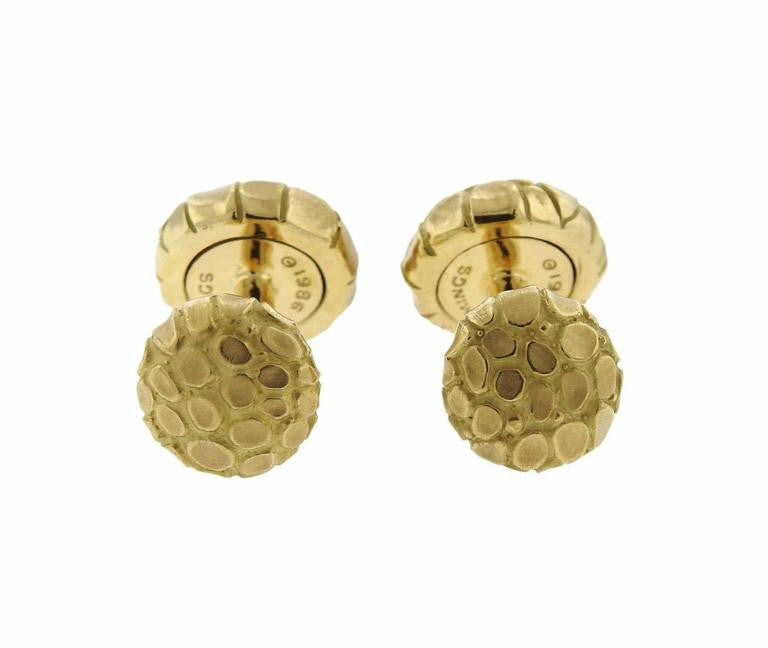 Angela Cummings Gold Snake Reptile Motif Cufflinks - Oakgem.com