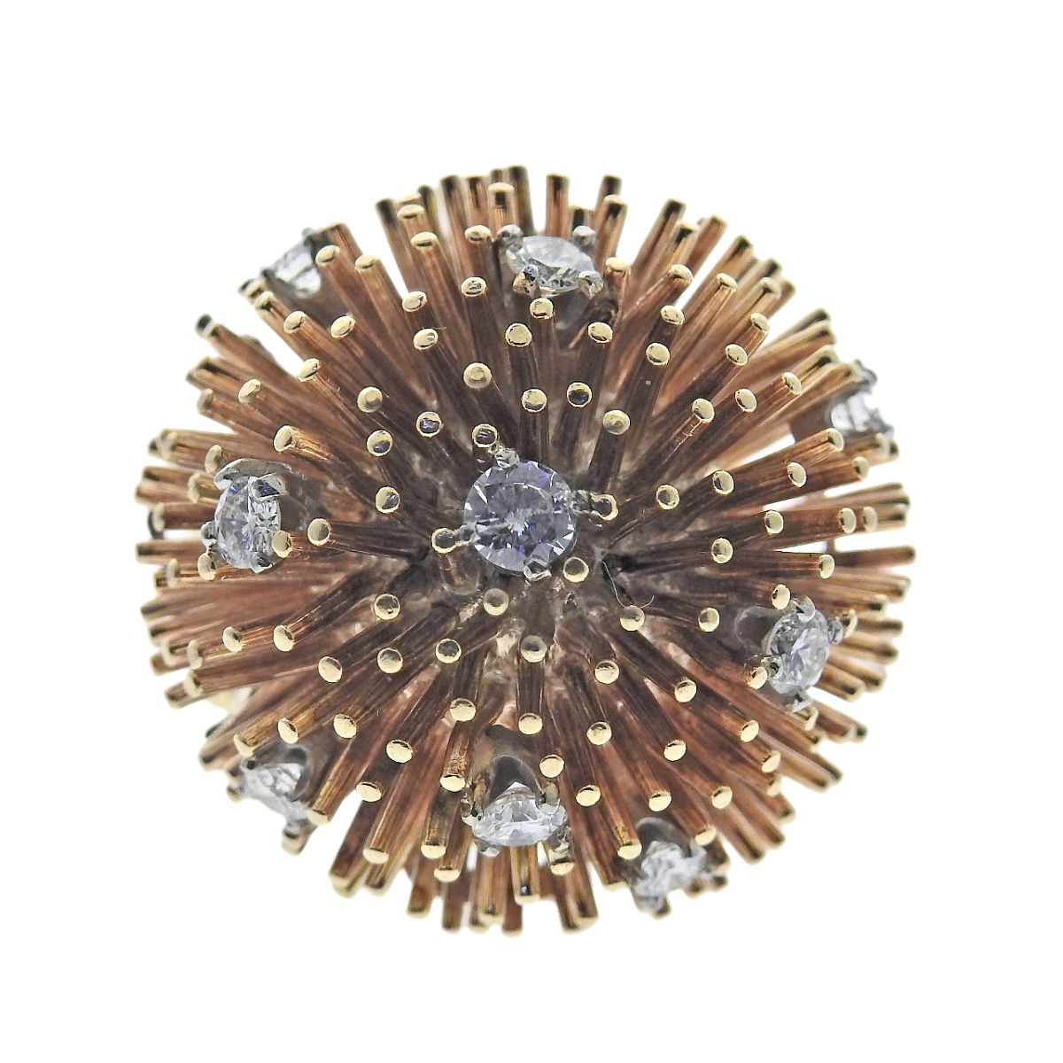 Ruser Retro Gold Diamond Bombe Ring