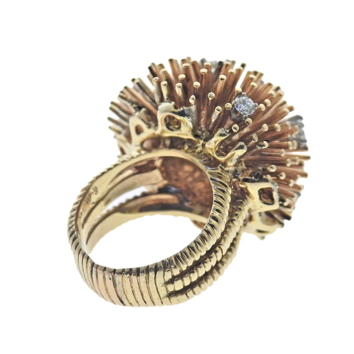 Ruser Retro Gold Diamond Bombe Ring
