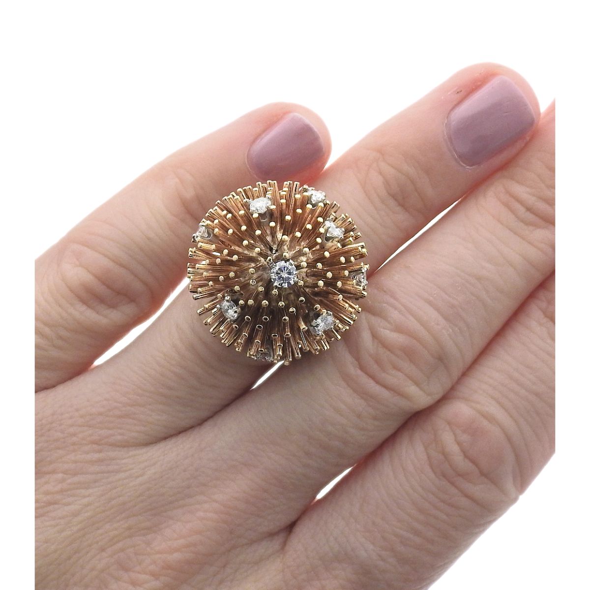 Ruser Retro Gold Diamond Bombe Ring