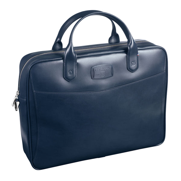 S.T. Dupont Navy Blue D Line LLG Leather Briefcase 181903SS
