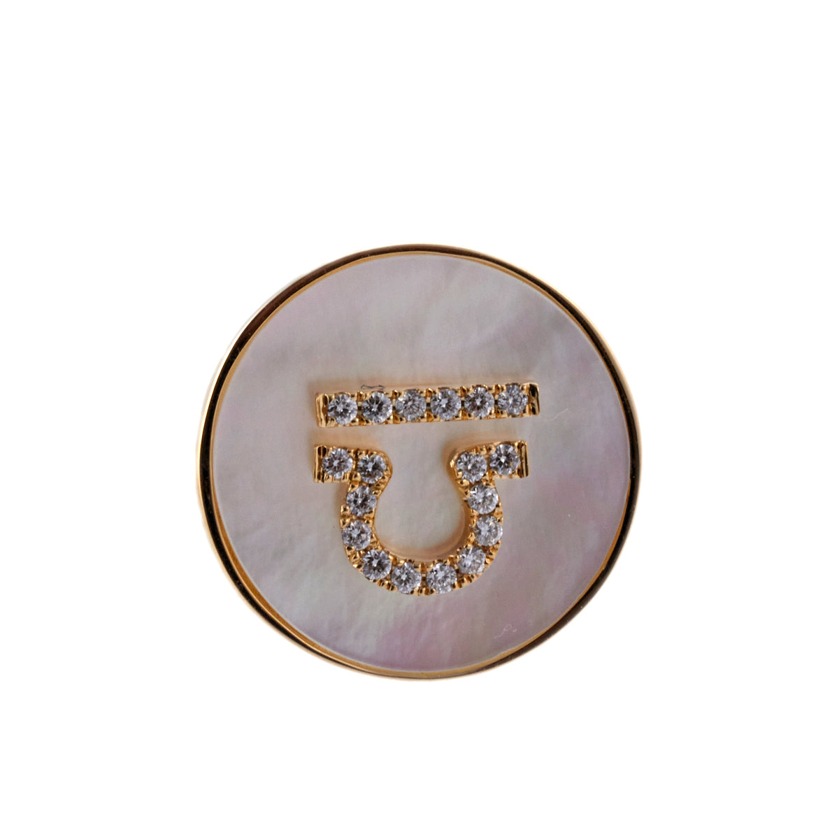 Doves Doron Paloma Diamond Mother of Pearl Gold Libra Zodiac Ring