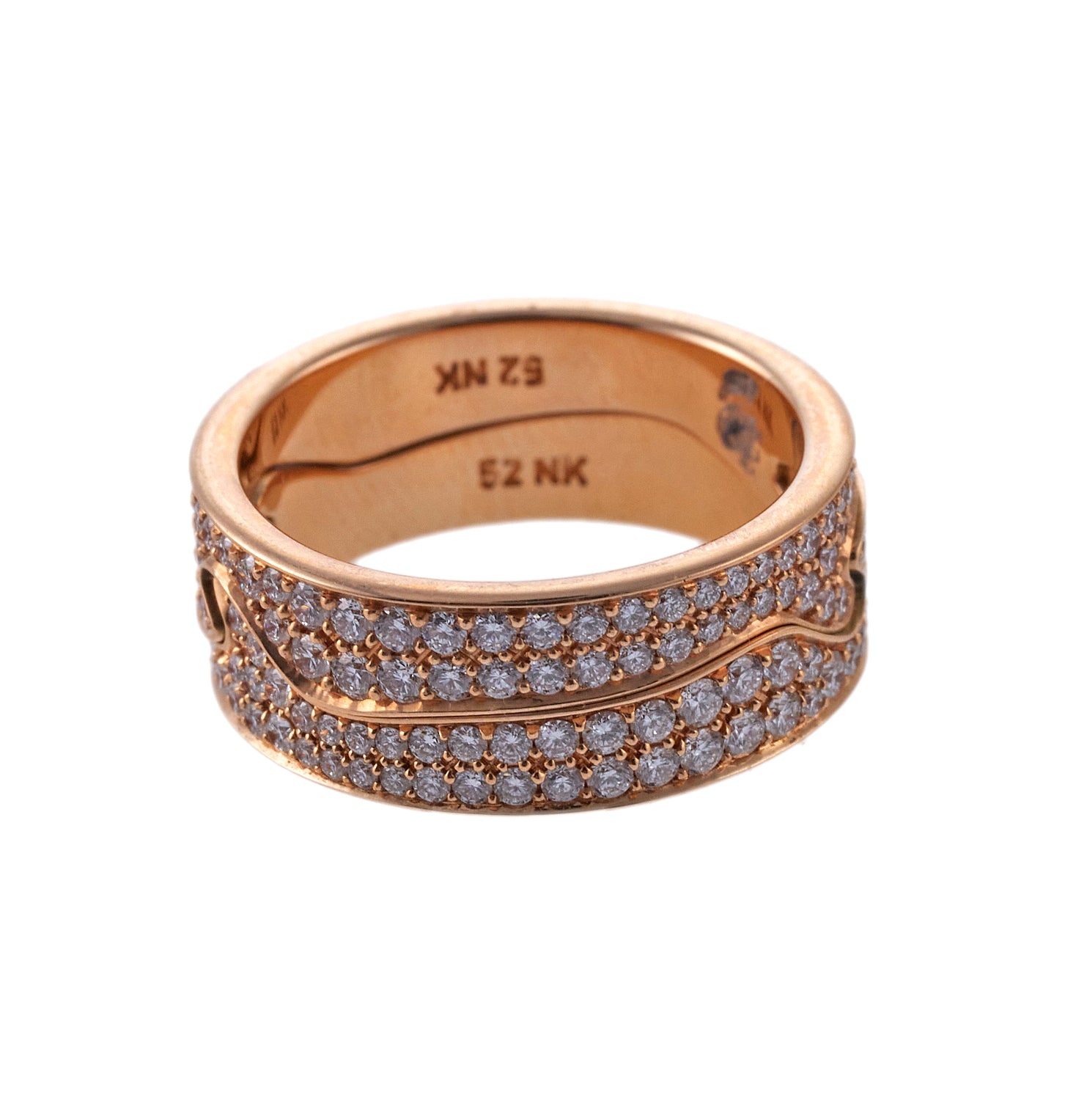Georg Jensen Fusion Rose Gold Diamond Puzzle Ring Set #1370