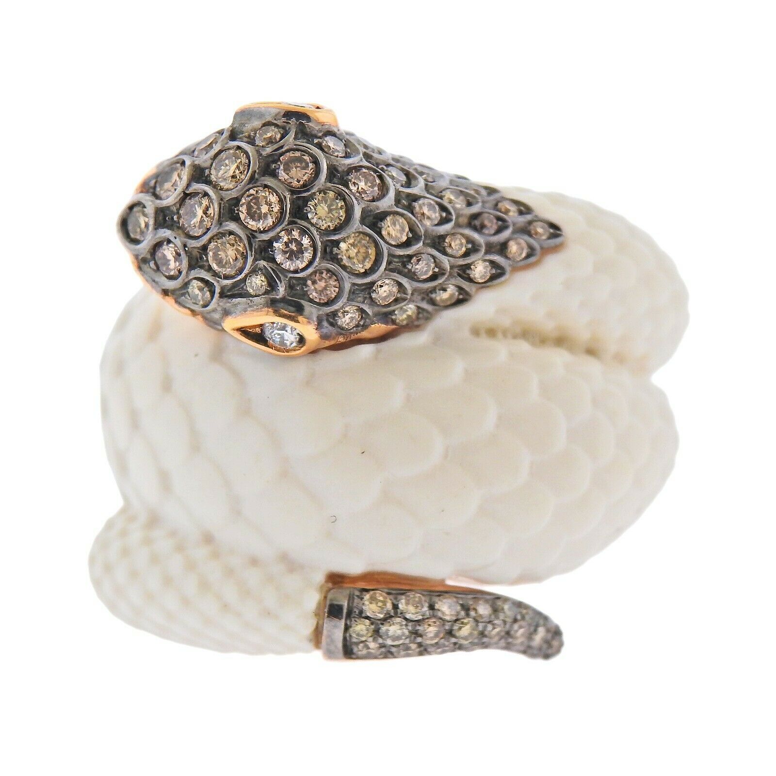 De Grisogono Mammoth Tusk Diamond Gold Snake Serpent Ring - Oak Gem
