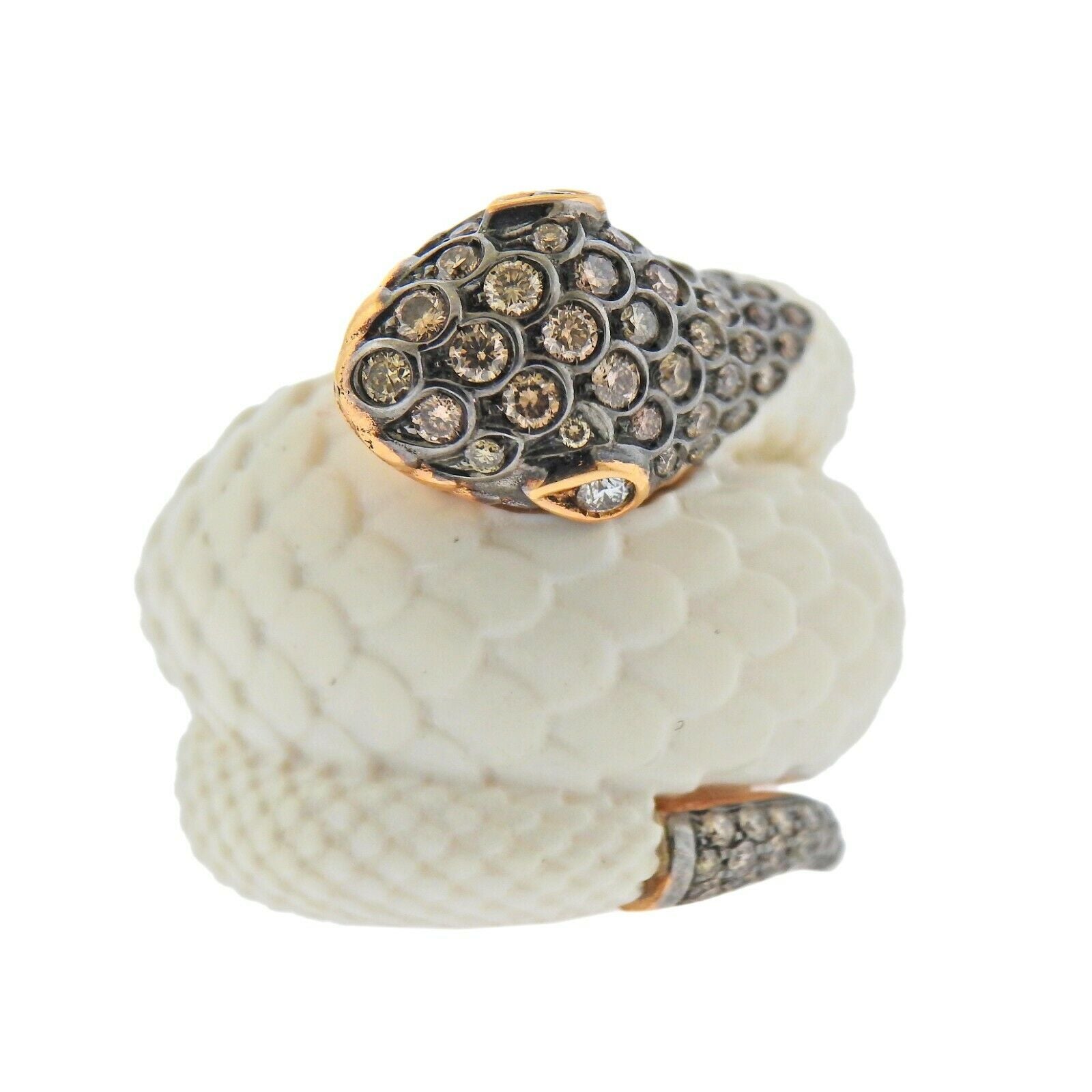 De Grisogono Mammoth Tusk Diamond Gold Snake Serpent Ring - Oak Gem
