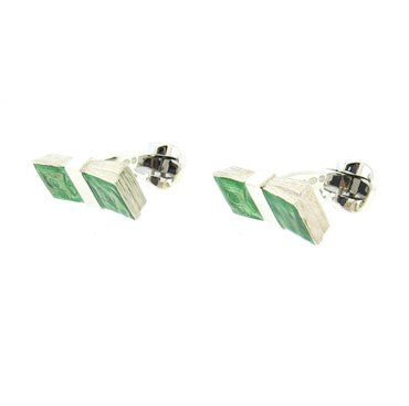 Deakin & Francis Enamel Sterling Silver Dollar Money Cufflinks - Oak Gem