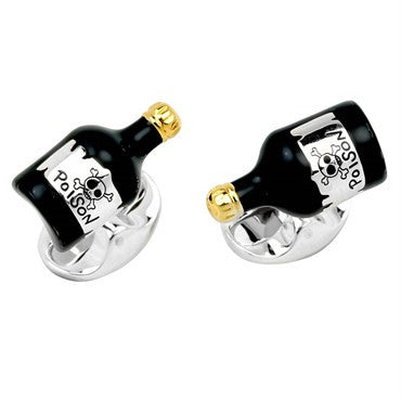 Deakin & Francis Sterling Silver Poison Bottle Cufflinks - Oak Gem