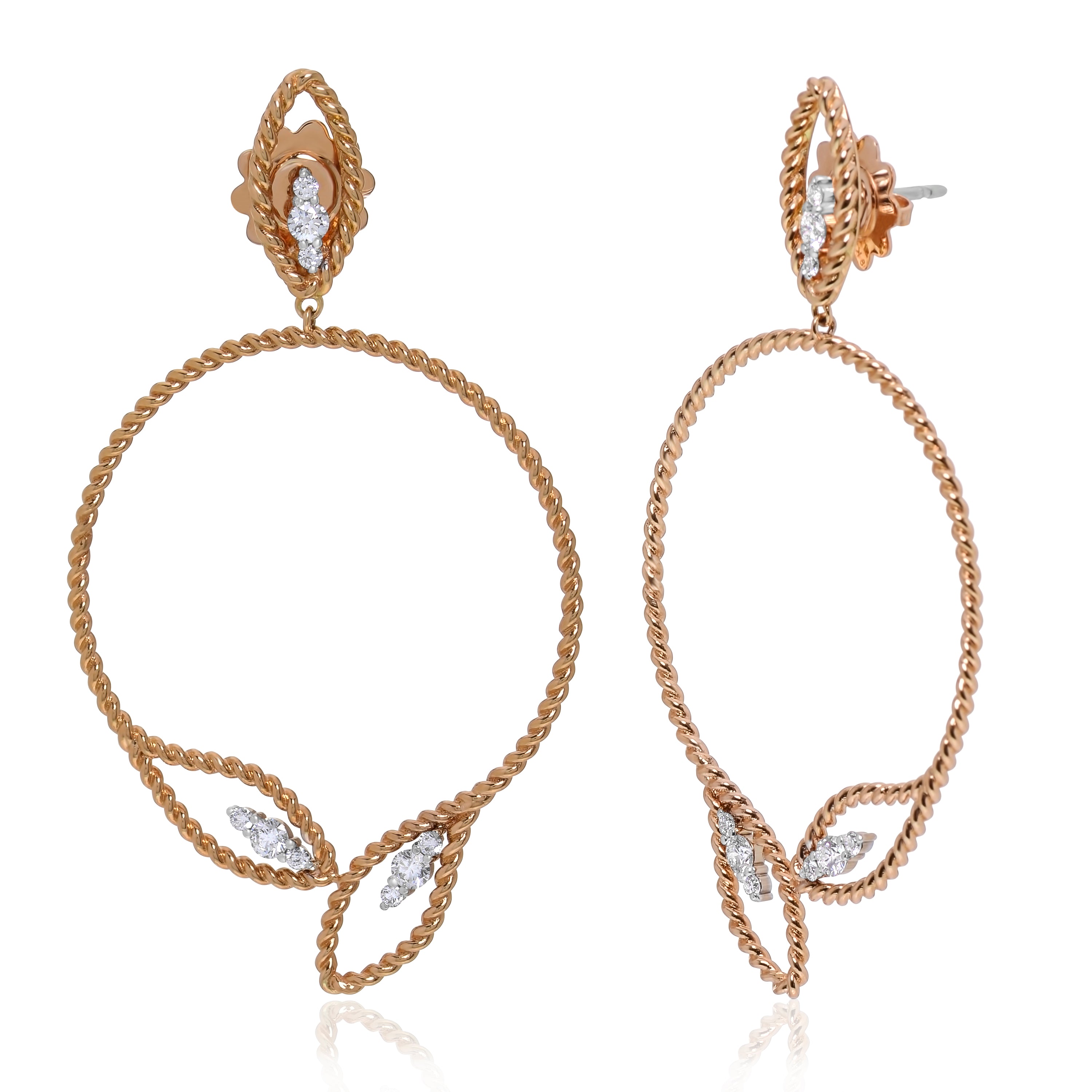 Roberto Coin Byzantine Barocco Gold Diamond Drop Earrings