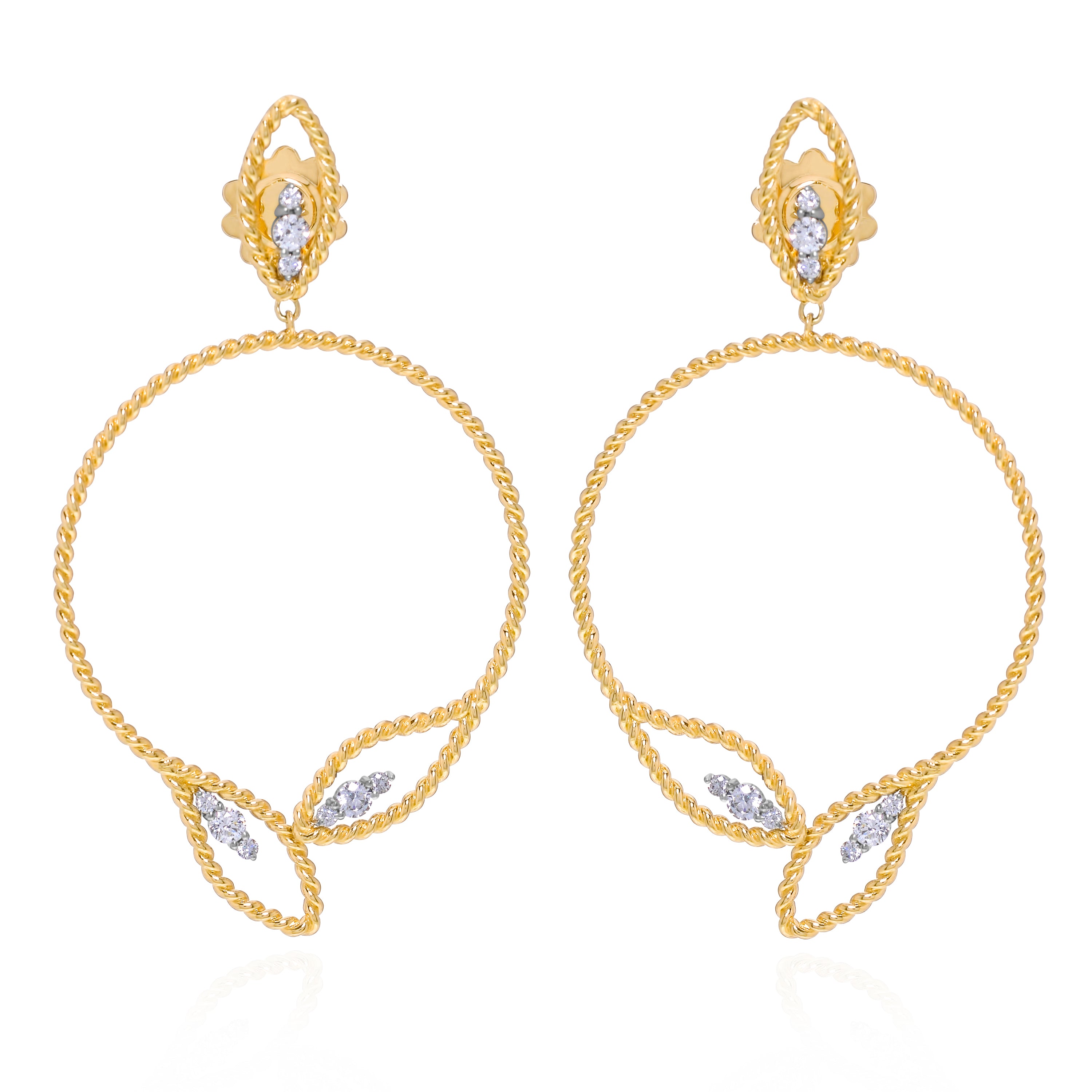 Roberto Coin Byzantine Barocco Gold Diamond Drop Earrings