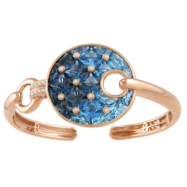 Bellarri Hava Nouveau Blue Topaz Diamond Gold Bracelet