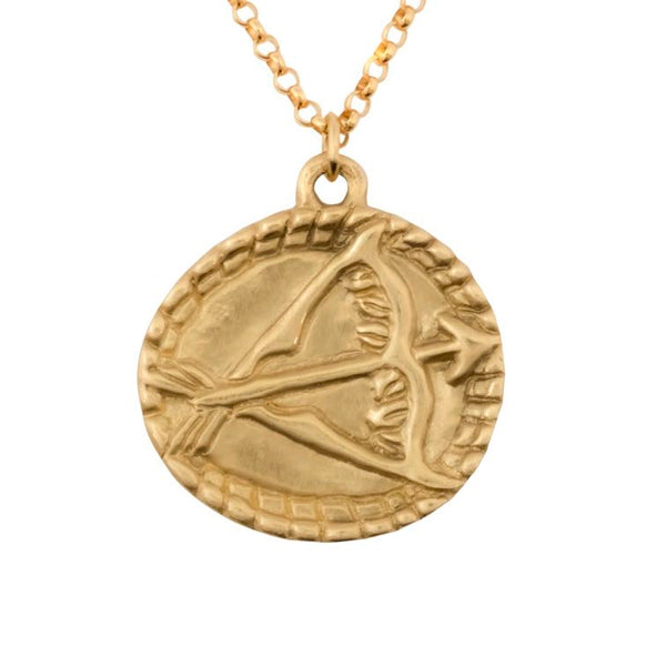 Susan Highsmith 18k Gold Sagittarius Zodiac Pendant Necklace - Oak Gem