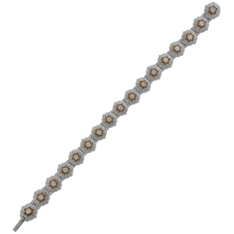 Buccellati Gold Diamond Flower Motif Bracelet - Oak Gem