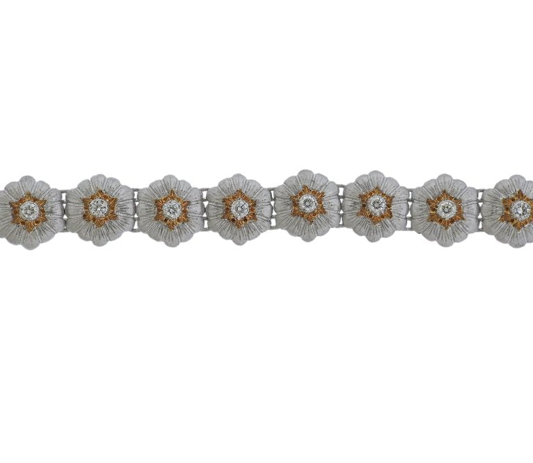 Buccellati Gold Diamond Flower Motif Bracelet - Oak Gem