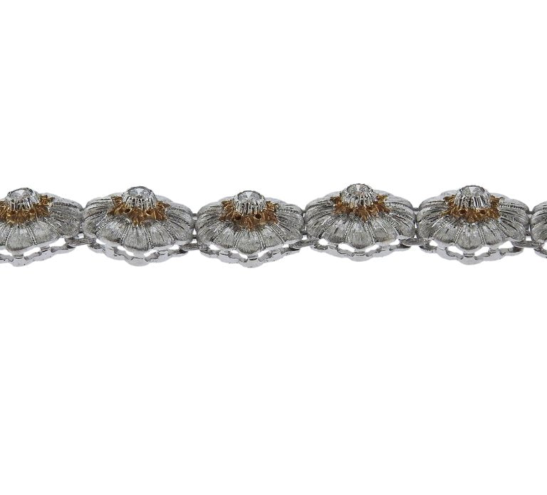 Buccellati Gold Diamond Flower Motif Bracelet - Oak Gem