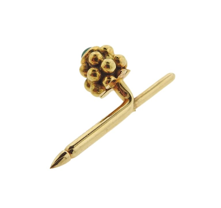 Tiffany & Co. Emerald Gold Cufflinks Stud Dress Set - Oak Gem