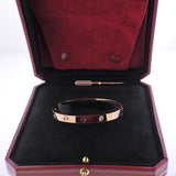 Cartier Love Rose Gold Diamond Bracelet Size 17