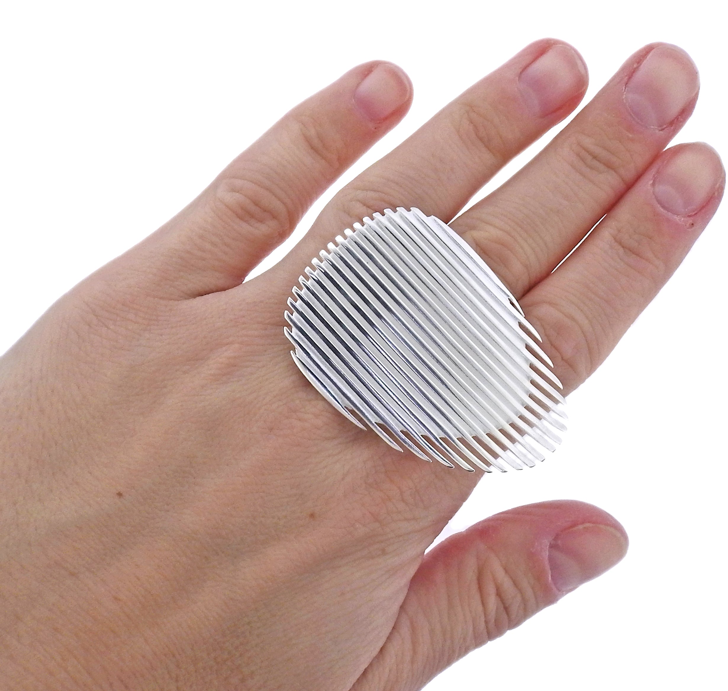 Georg Jensen Zaha Hadid Lamellae Sterling Silver Ring II 623 B