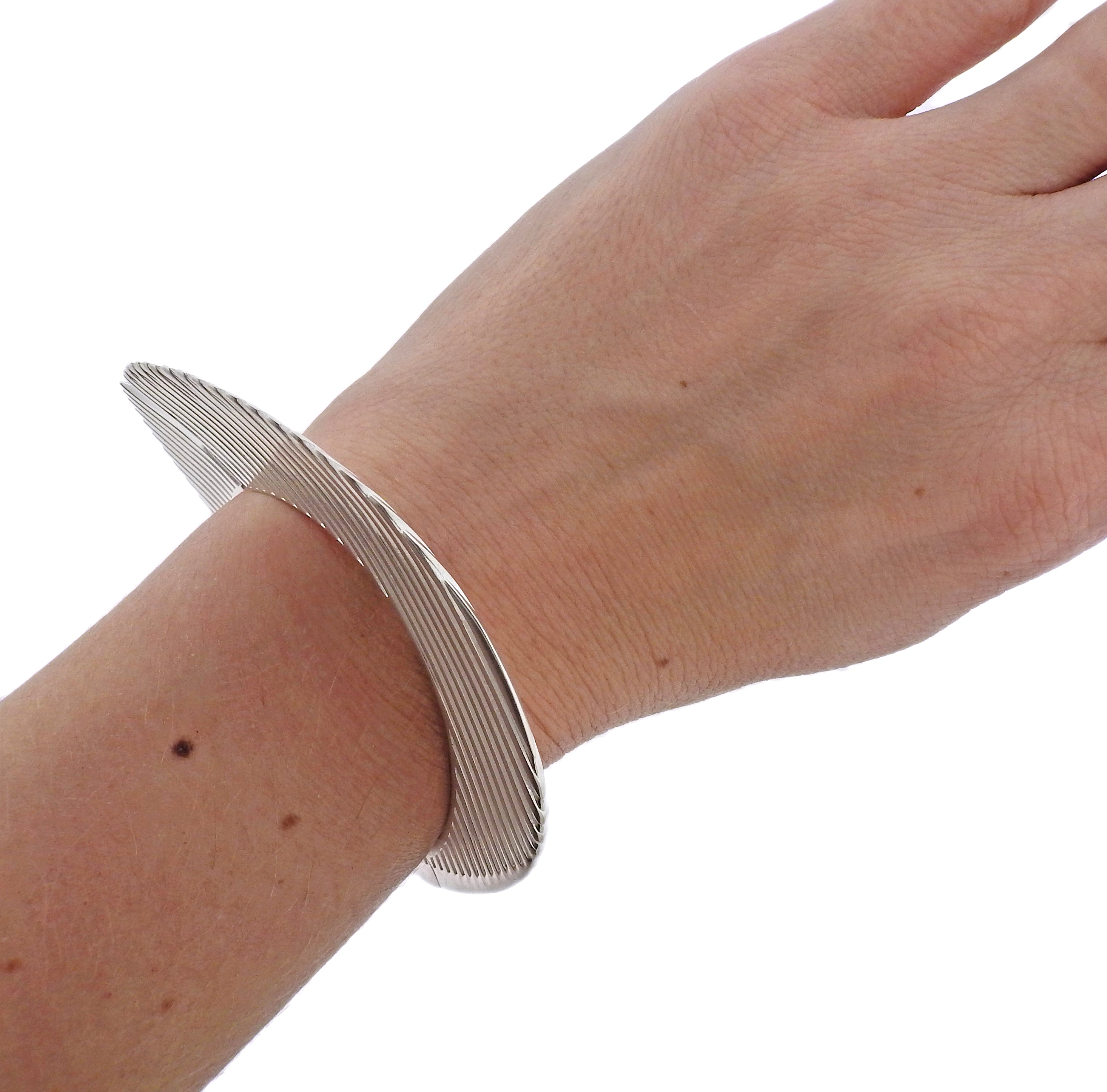 Georg Jensen Zaha Hadid Lamellae Silver Bangle Bracelet 623 E