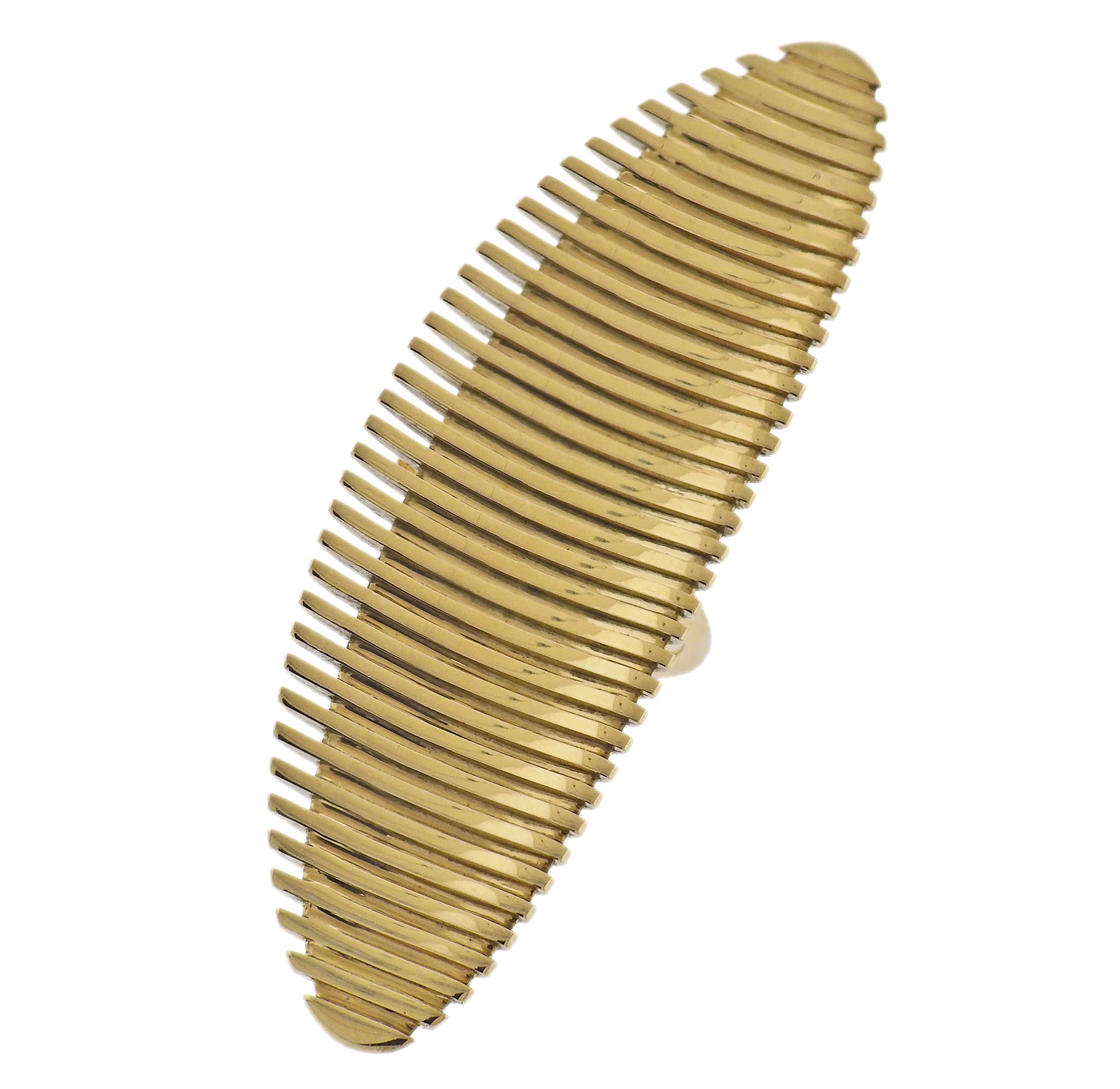 Georg Jensen Zaha Hadid Lamellae 18k Gold Long Ring 1623 C
