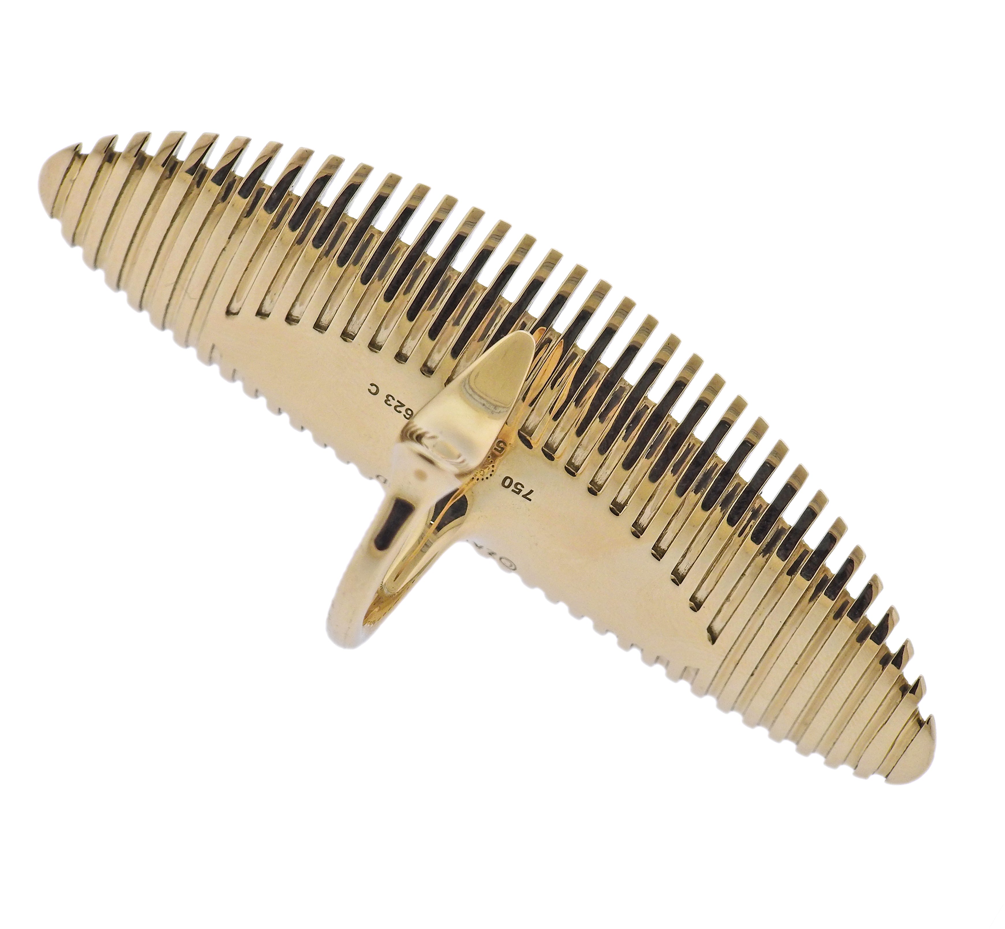 Georg Jensen Zaha Hadid Lamellae 18k Gold Long Ring 1623 C