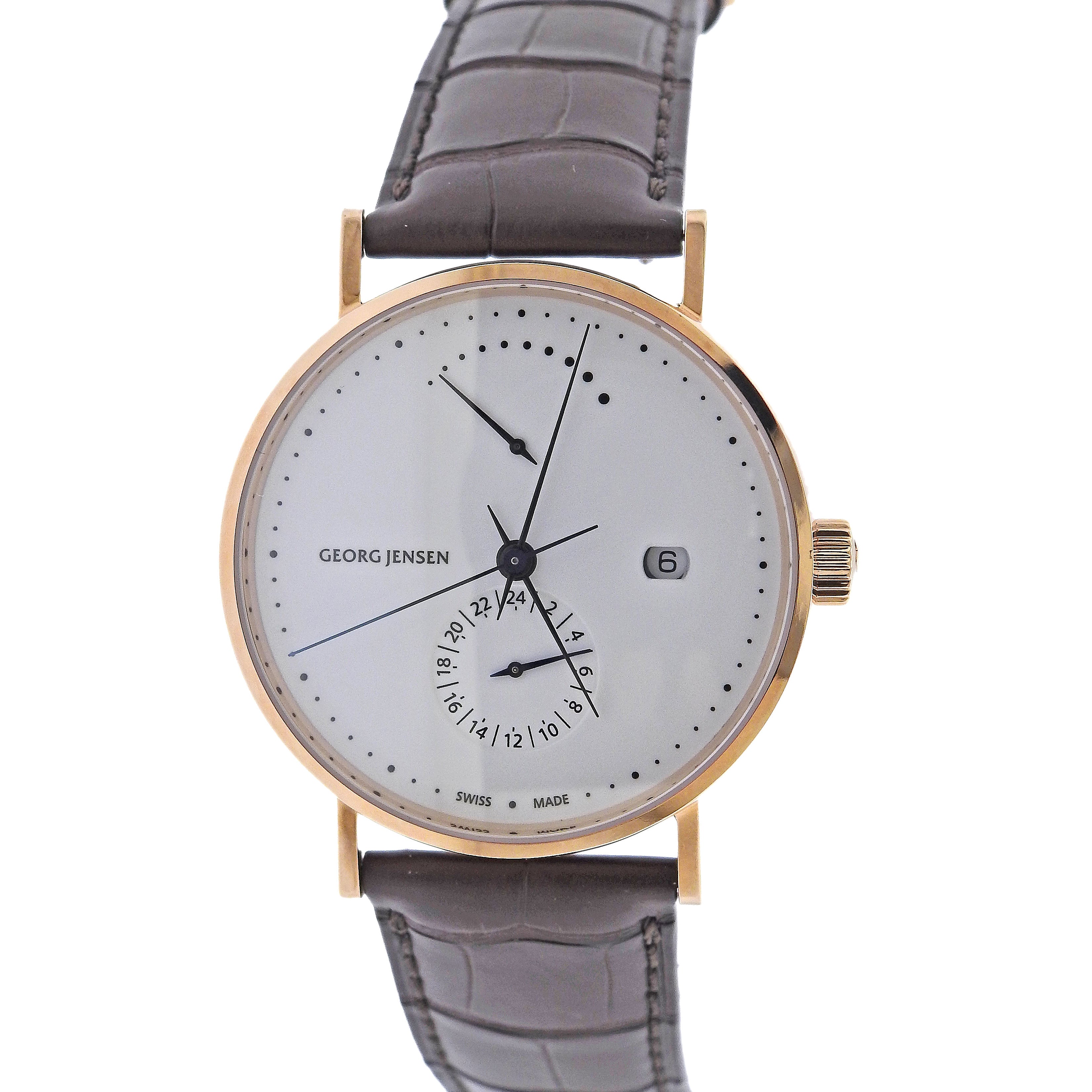 Georg Jensen Koppel 18k Gold Automatic GMT Men's Watch 3515423