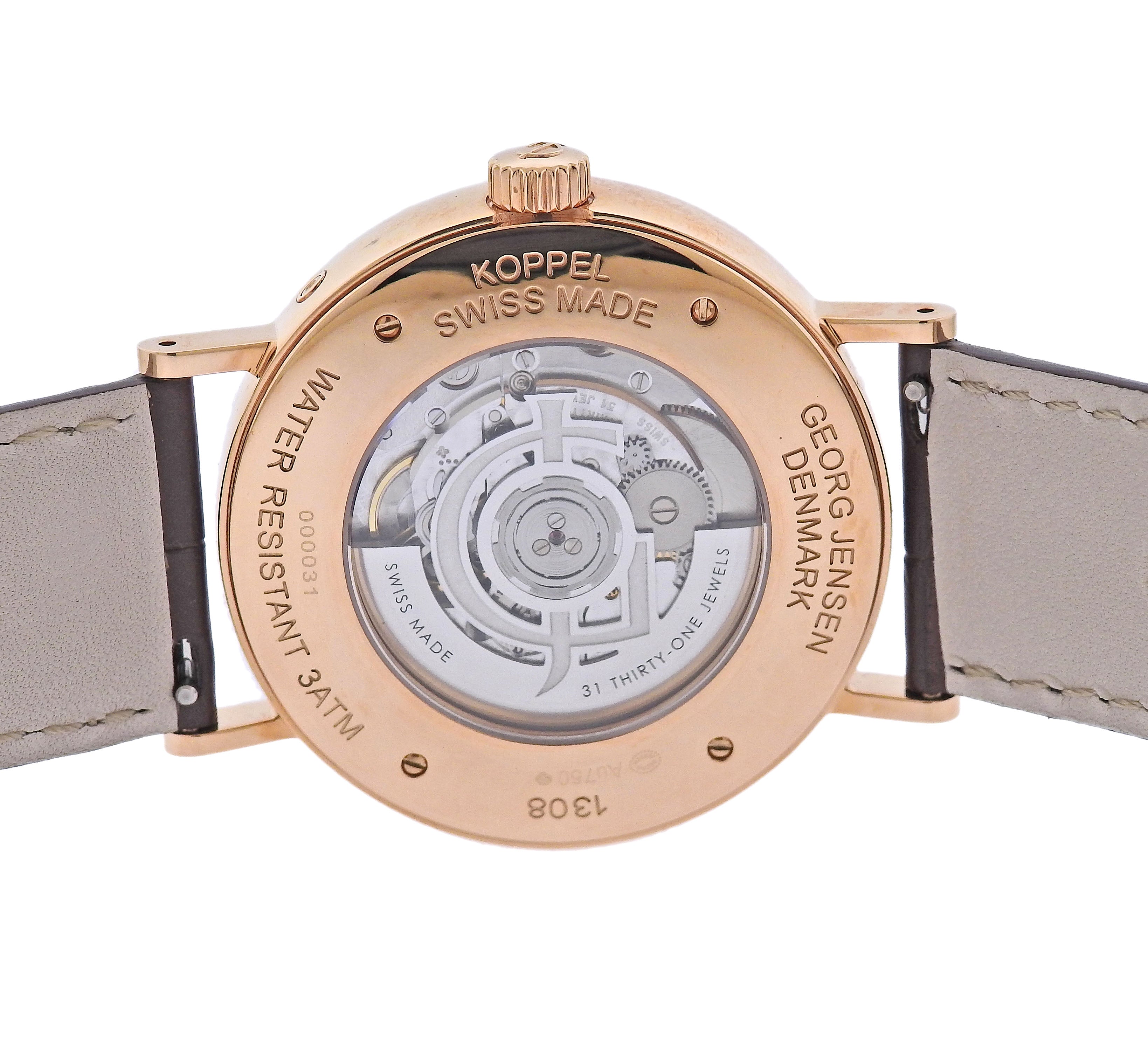 Georg Jensen Koppel 18k Gold Automatic GMT Men's Watch 3515423