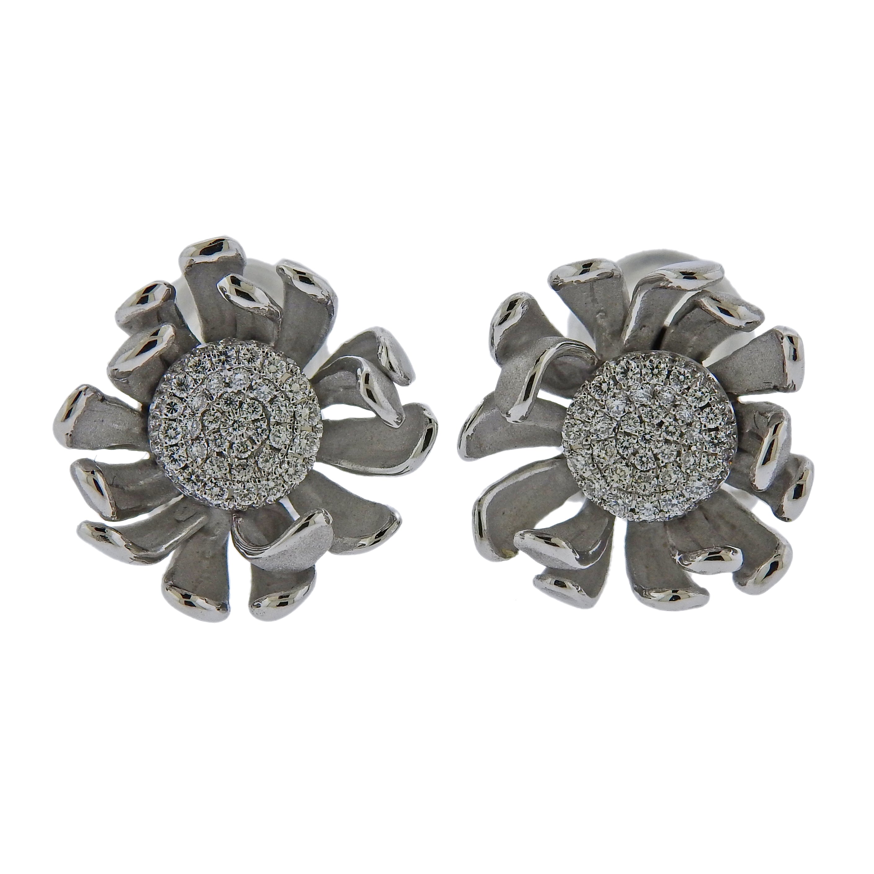 Annamaria Cammilli Prelude Diamond Gold Flower Earrings - Oak Gem