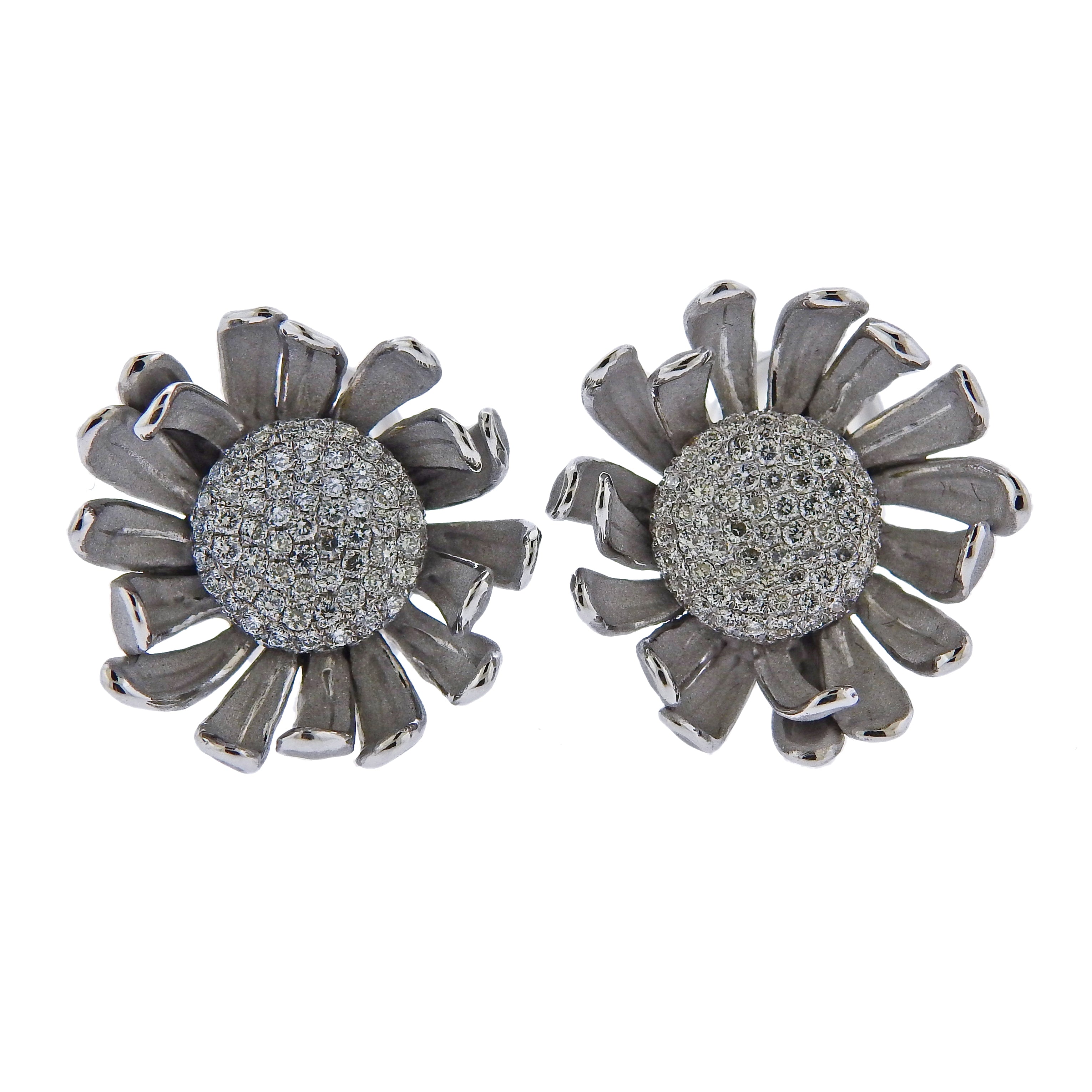 Annamaria Cammilli Prelude Diamond Gold Flower Earrings - Oak Gem
